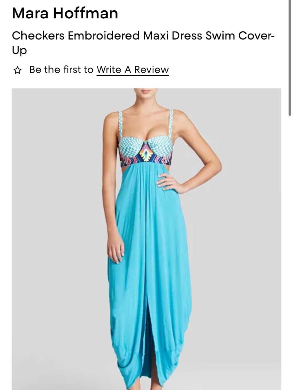 Mara Hoffman checkers embroidered maxi dress